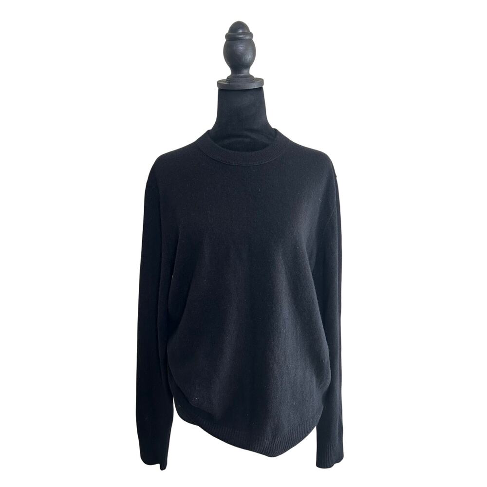 Banana Republic Cashmere Sweater Black Classic Crewneck Soft Luxury SZM - Picture 3 of 9